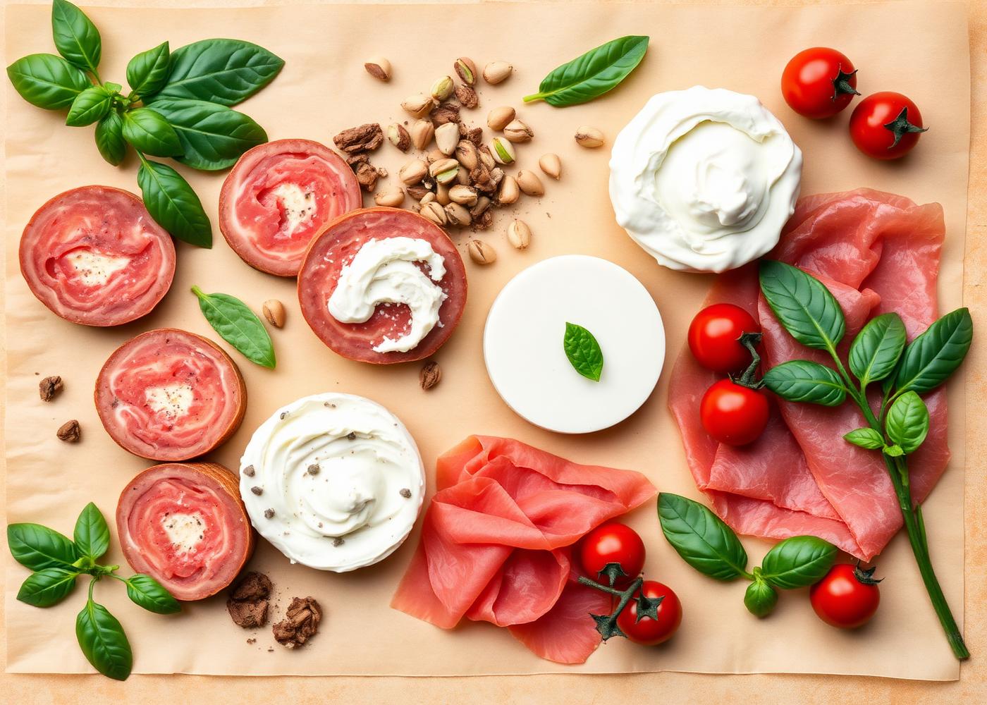 Italian ingredients flat-lay